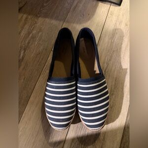 Clarks Navy and White Striped Shoes